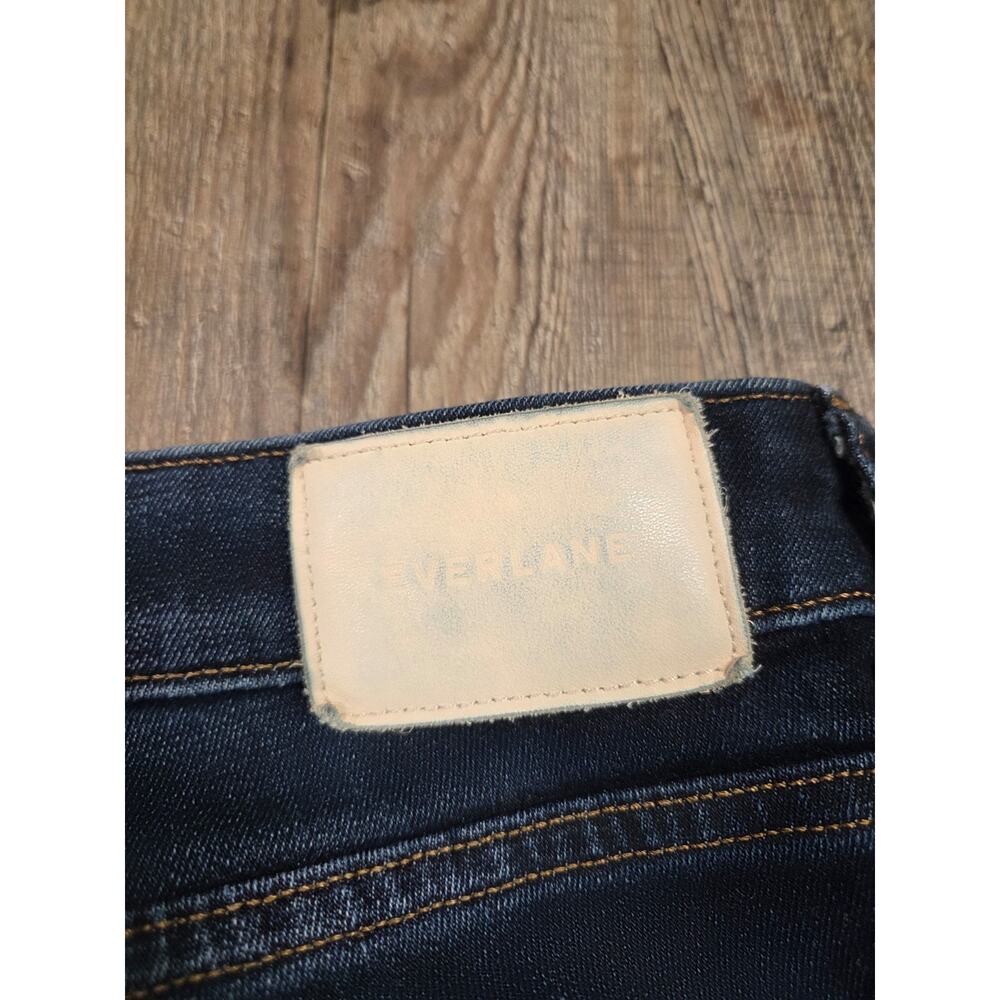 Everlane Curvy High Rise Skinny Stretch Denim Jeans Dark Wash 32 Crop - Picture 5 of 5